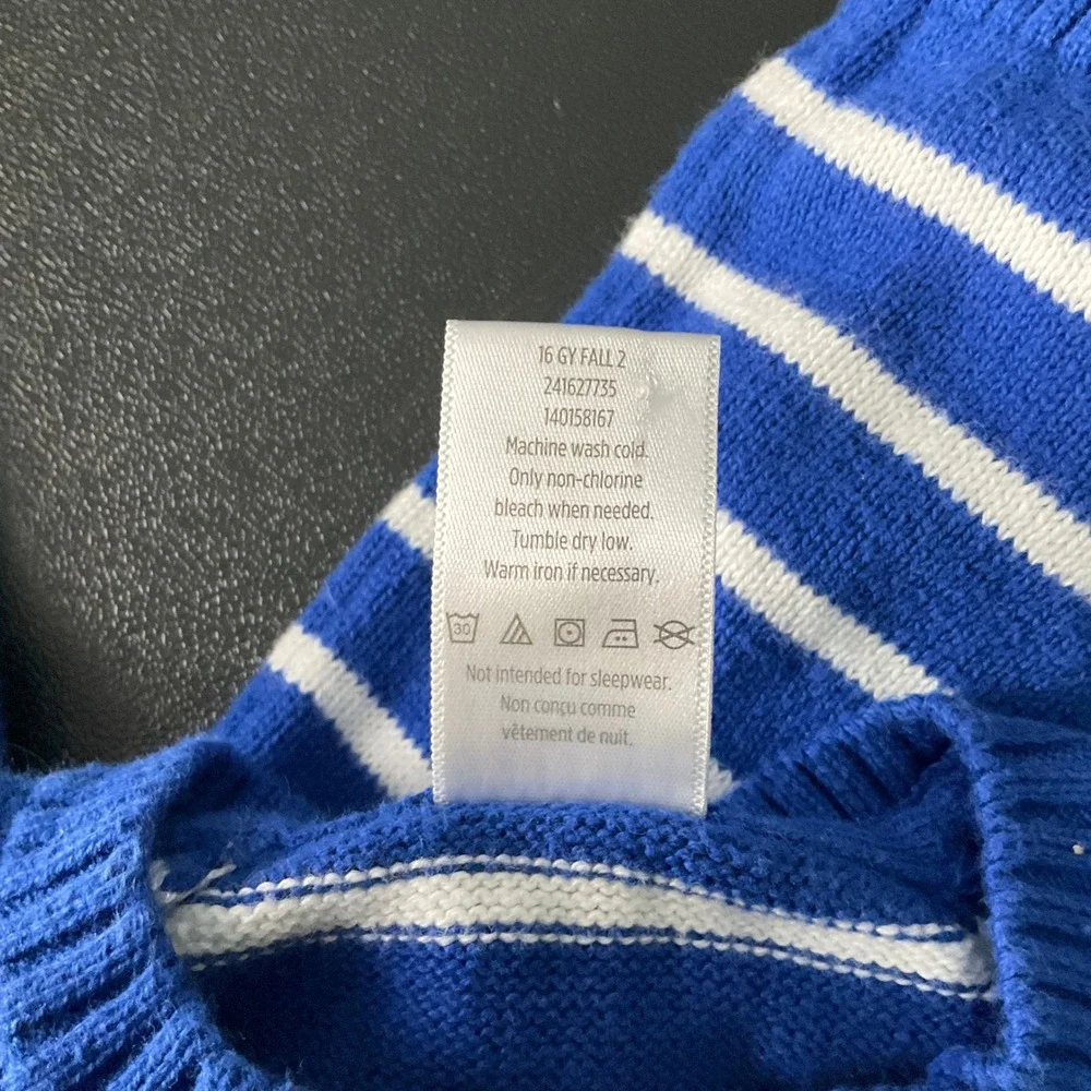 Gymboree Sweater Baby‎ 6-12 Months Blue Cotton Striped Fox Pullover Classic